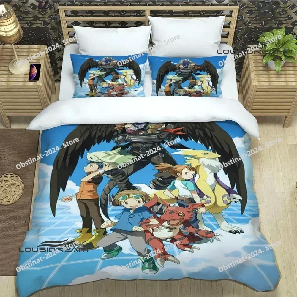 3D Digimon cartoon printed Printed Bed Set Duvet Cover Pillowcase Bedding Set Bed Linen Sheet Quilt Cover Full Queen King Size