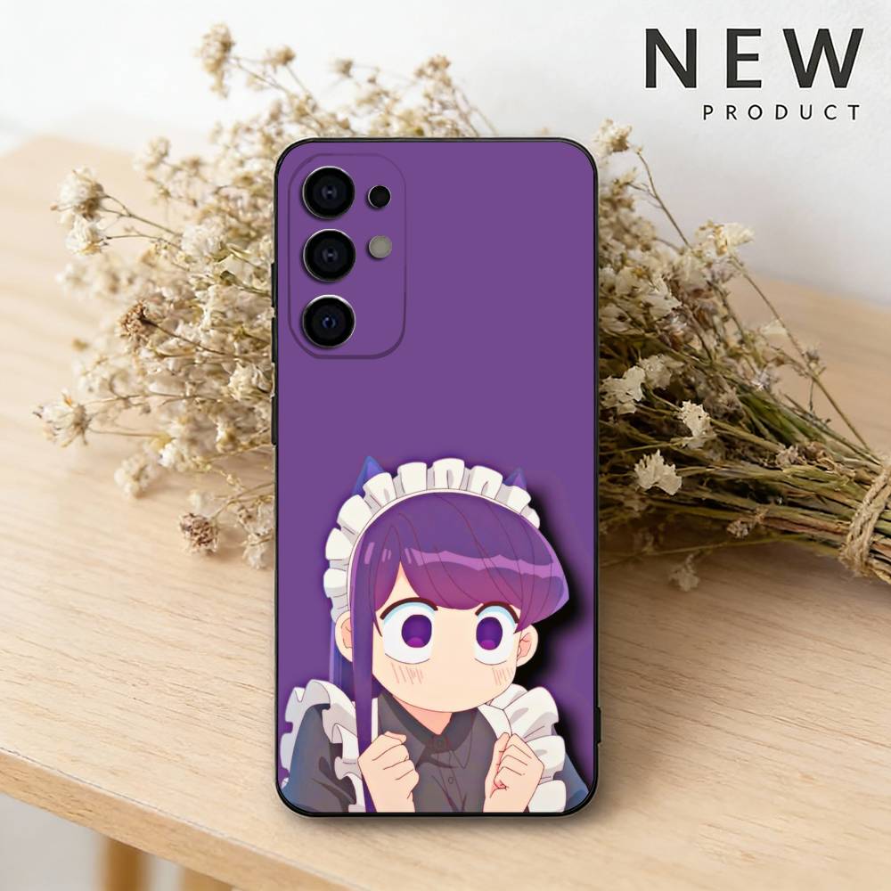 K-Komi Anime Cannot Communicate Phone Case For Samsung S26,25,24,23,22,30,21,10,9,Ultra,Plus,Lite Black Soft Case