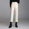 Petite High-Waist Bootcut Wool Flannel Cigarette Pants - Slimming & Thickened for Autumn/Winter 2026 New Arrival