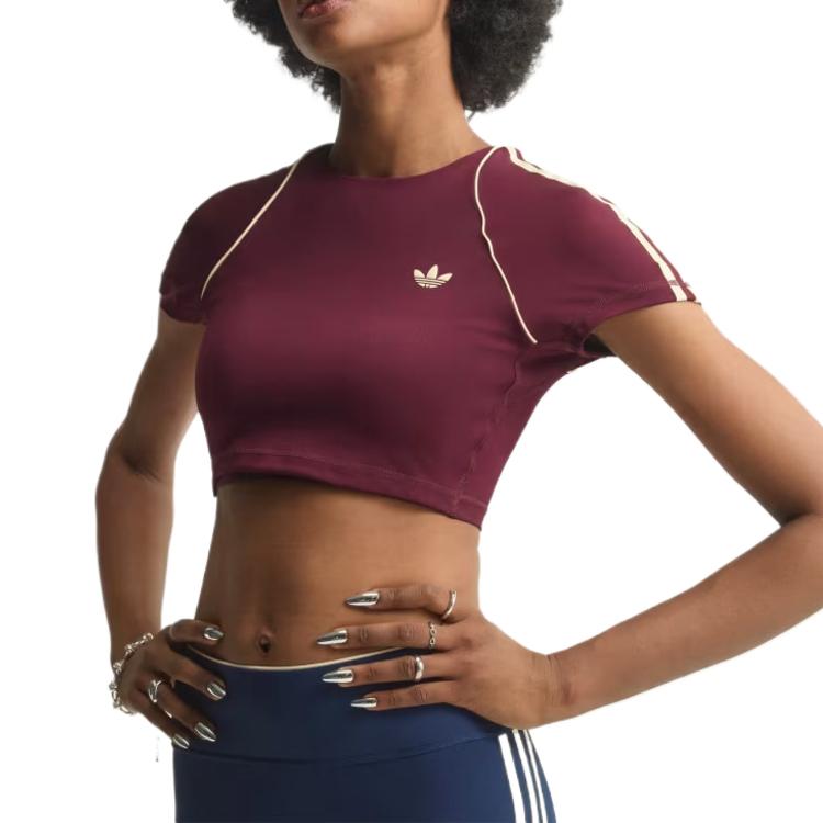 adidas Originals Sport Superstar Round Neck Short Sleeve Crop Top Fitness Wear Women Tops KW3561