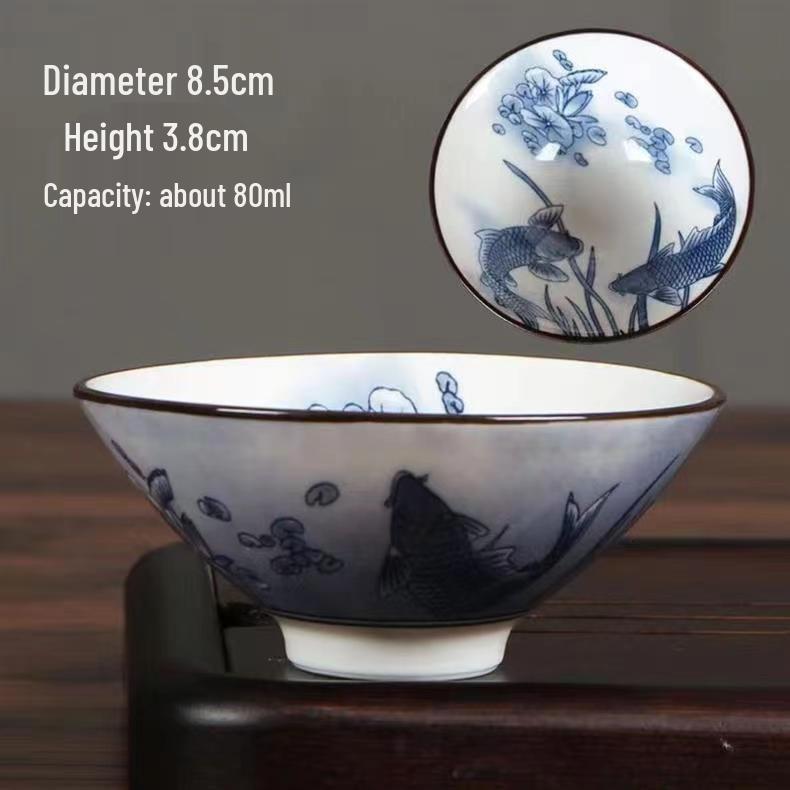 Blau-weiße Douli-Teetasse aus Porzellan für Kung-Fu-Tee
