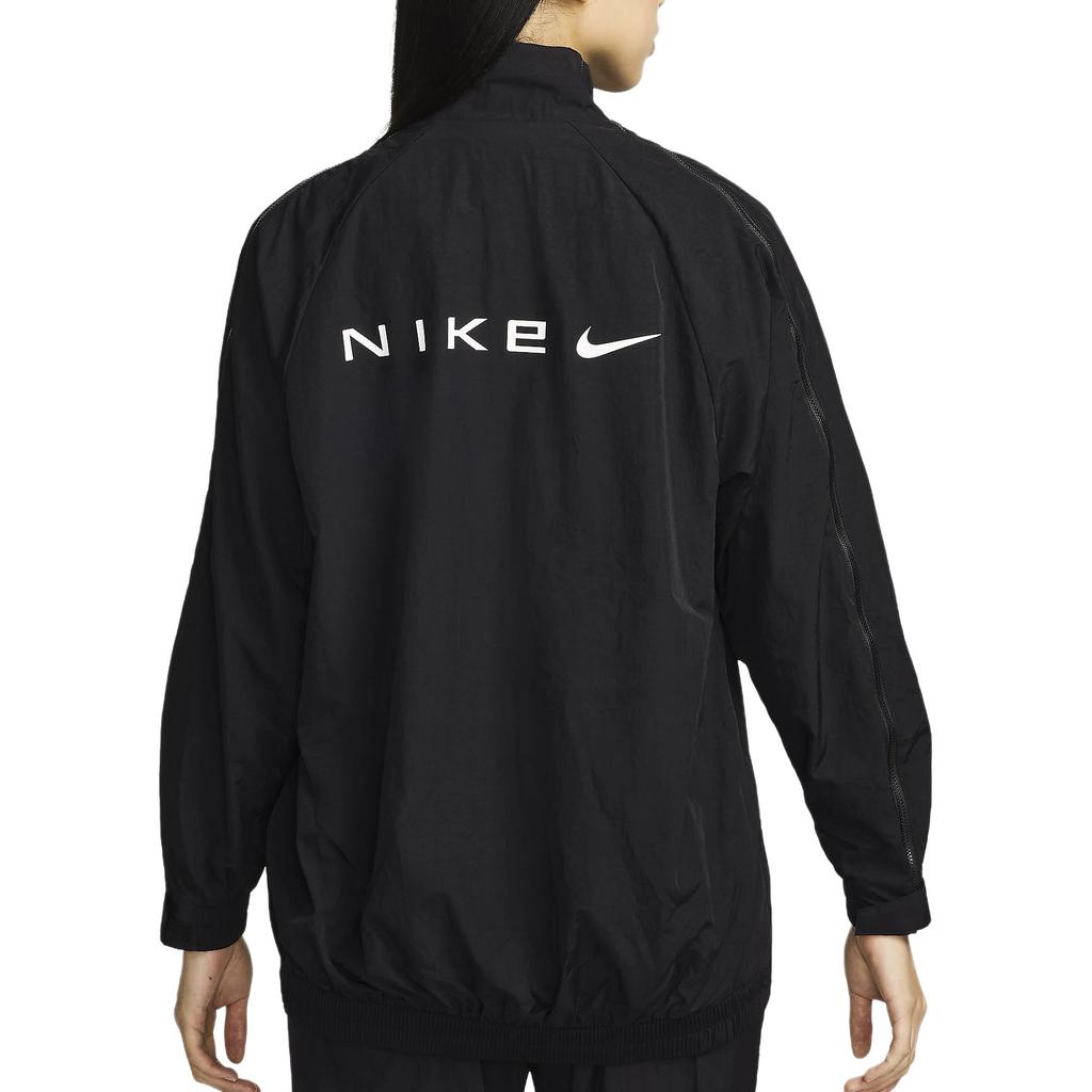 Nike Sportswear Solid Color Comfortable Waterproof Stand Collar Long Sleeve Jacket Women Jackets Black FV7536-010