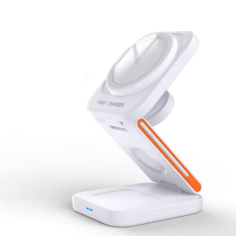 30W 3 In 1 Foldable Charging Station Fast Magnetic Wireless Charger Stand for iPhone 15 14 13 12 Apple Watch 8 7 6 Airpods Pro