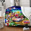 Cartoon Mario Bros Throw Blanket Soft Comfortable Sofa Blankets and Throws Flannel Blankets for Adults