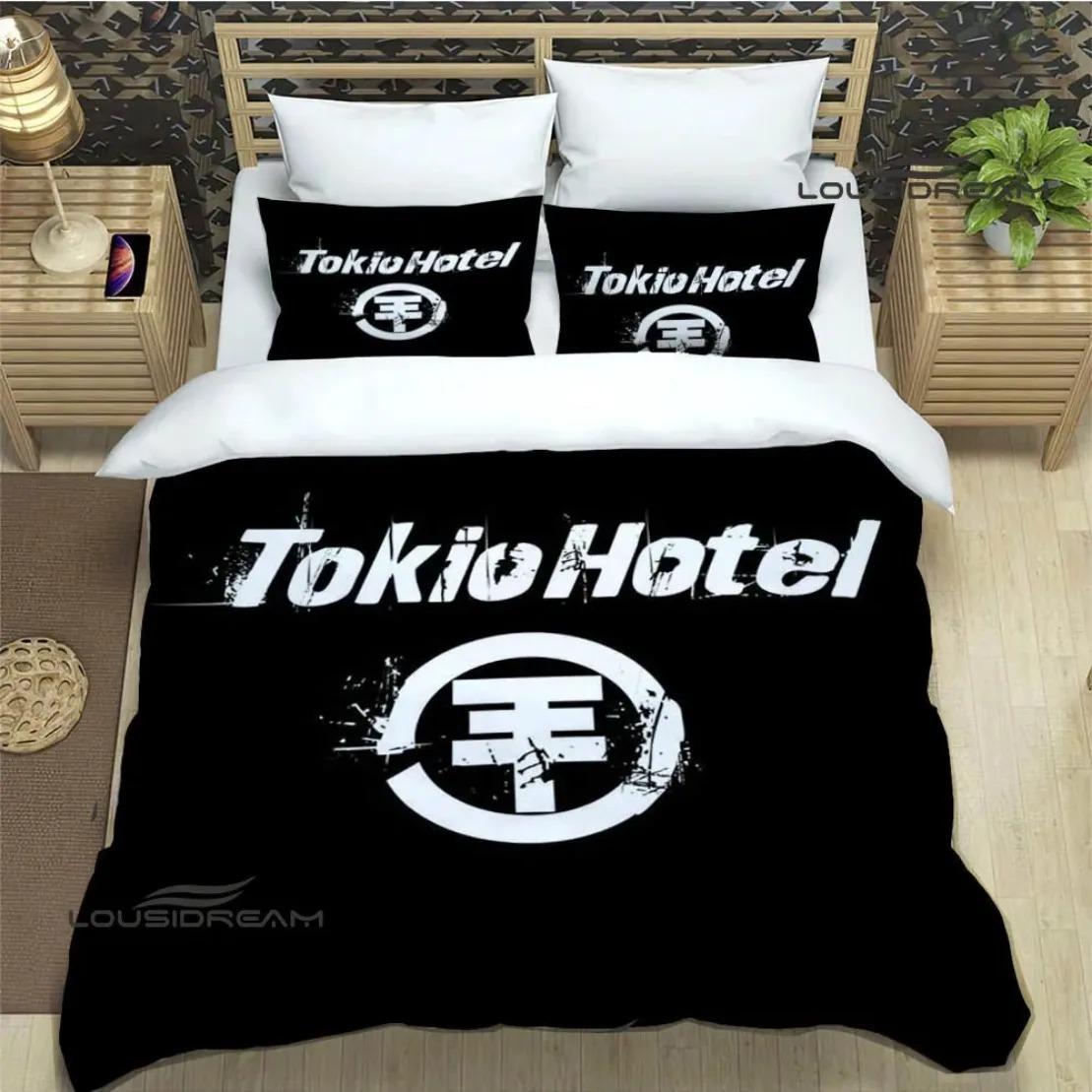 

Rock band Duvet Cover Set HD Comforter Cover Tokio Hotel band printed Bedding Set for Adult Kids Single Twin Full Queen King 70x133cm 3pcs