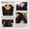 GRAXIA Tight Tweed Mini Perfect for Hostess and with and a Check Available in Black Women's Dress, Hostesses, Clubs, Lounges, Three-Quarter Sleeves,