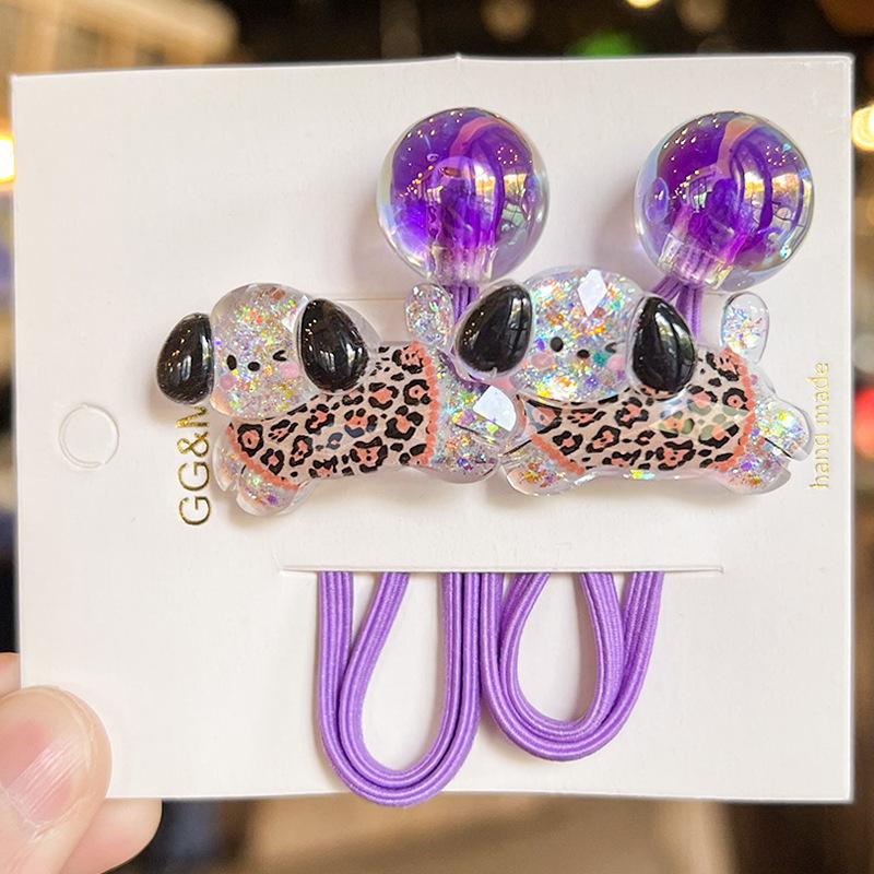 

2PCS Colored Black Cat Elastic Hair Bands for Girls Lovely Children Hair Accessories Baby Headwear Ties