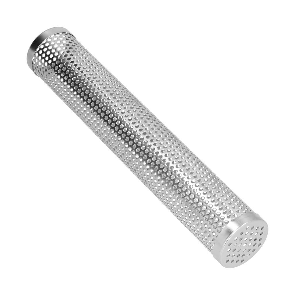 Smoker Box Cylindrical Detachable Large Capacity Fruit Wood BBQ Pellet Smoker Tube for Outdoor CampingL 30.6x5.3cm