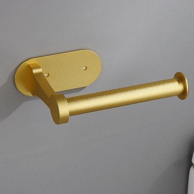 Samolepicí držák toaletního papíru pro kuchyň, koupelnu, hliníkový, matně zlatý, černý, stříbrný, WC, věšák na papírové utěrky, závěs na roli papírových kapesníků, polička
