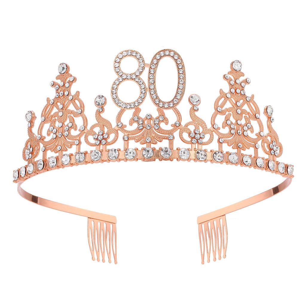 Fashion Alloy Digital Crown With Diamond Tiara 18Th Birthday Party Pearl Alloy Headband