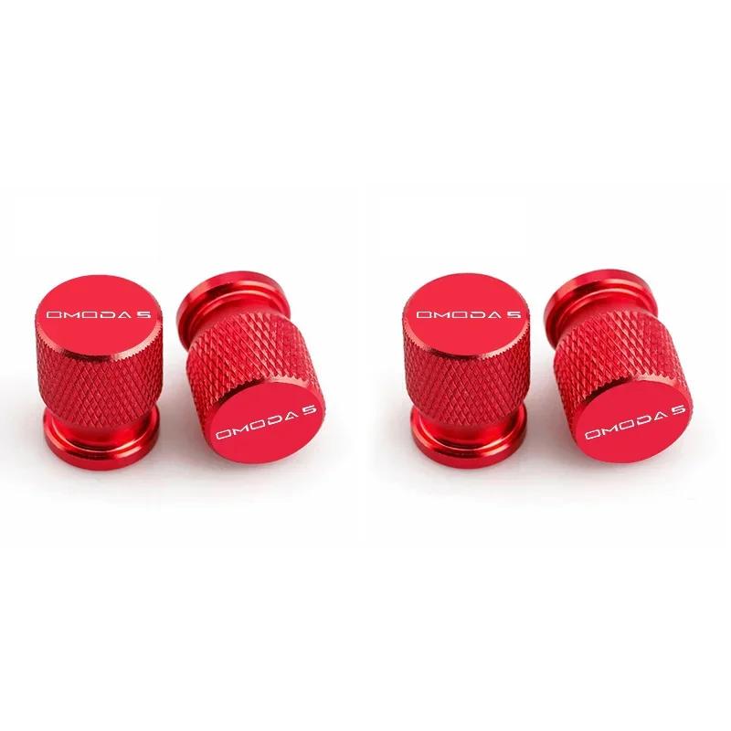 Car Wheel Tire Valve Caps Dust Covers Rim 4Pcs For Chery Omoda C5 Crossover Omoda 5 FX 2022-2026 Accessories Aluminum Styling