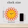 Cartoon hollowed out sunflower wall clock, creative countryside style, silent wall clock suitable for home, living room, and off