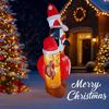7.22FT Inflatable Toy Christmas Set Santa Penguin Gingerbread Man Xmas Yard Decor Supplies LED Lit Home Ornaments Festive Gift