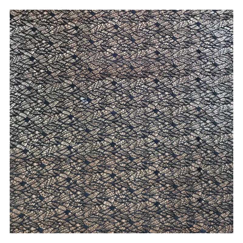 All-Polyester Non-Elastic Breathable Mesh Lace Fabric for Women's Wedding Dresses and Evening Gowns.