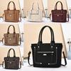 Borsa Tote Vintage in Stile Europeo per Donna con Materiale in PU e Tasche Multiple