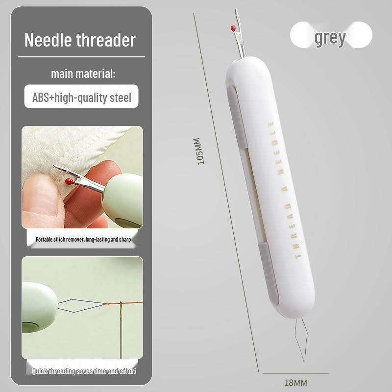 Dual Needle Threader & Seam Ripper: Double-Headed Tool for Easy Sewing and Threading