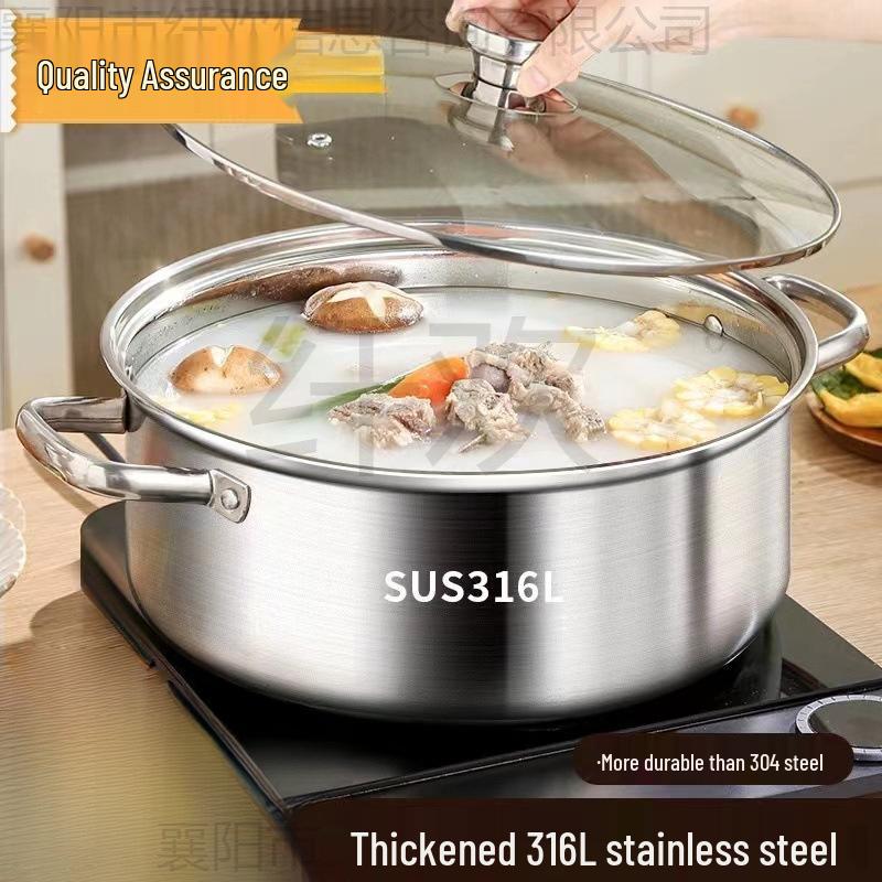 Garnek ze stali nierdzewnej 316 do gotowania na gazie i indukcji - Bardzo gruba miska klasy spożywczej