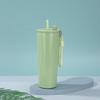 710ml Double Wall Vacuum Insulated Stainless Steel Water Bottle With Straw Carry Handle Outdoor Sports Travel