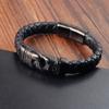 Totem Bracelet Leather Woven Leather, Black Leather Bracelet Bracelet