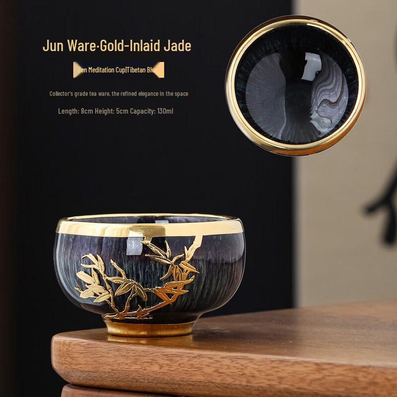 Gold Inlaid Jade Jianzhan Master Teacup