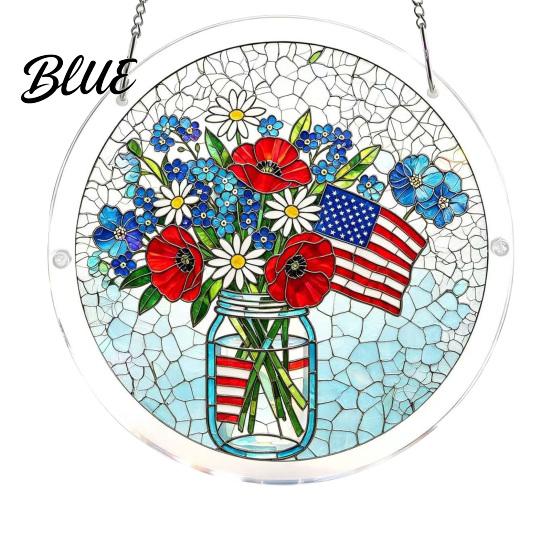 Decorative Sun Catcher For Home 4th of July Acrylic Puzzle Suncatcher Patriotic Window Hanging Ornament 250th Anniversary Decoration America Jigsaw