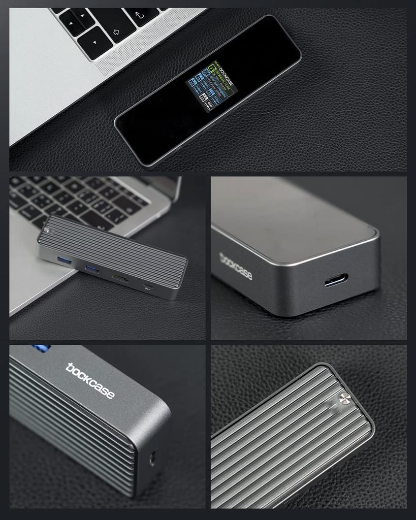 DOCKCASE macbook hub s HD HDMI 5Gbps data PD100W rychle kompatibilní s displejem 6v1, port 4K@60Hz, vysokorychlostní přenos, nabíjení, MacBook, iPad,