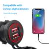Cargador de coche con doble puerto USB QC3.0, toma de carga rápida con voltímetro e interruptor, 12 V/24 V, cargador de teléfono automático
