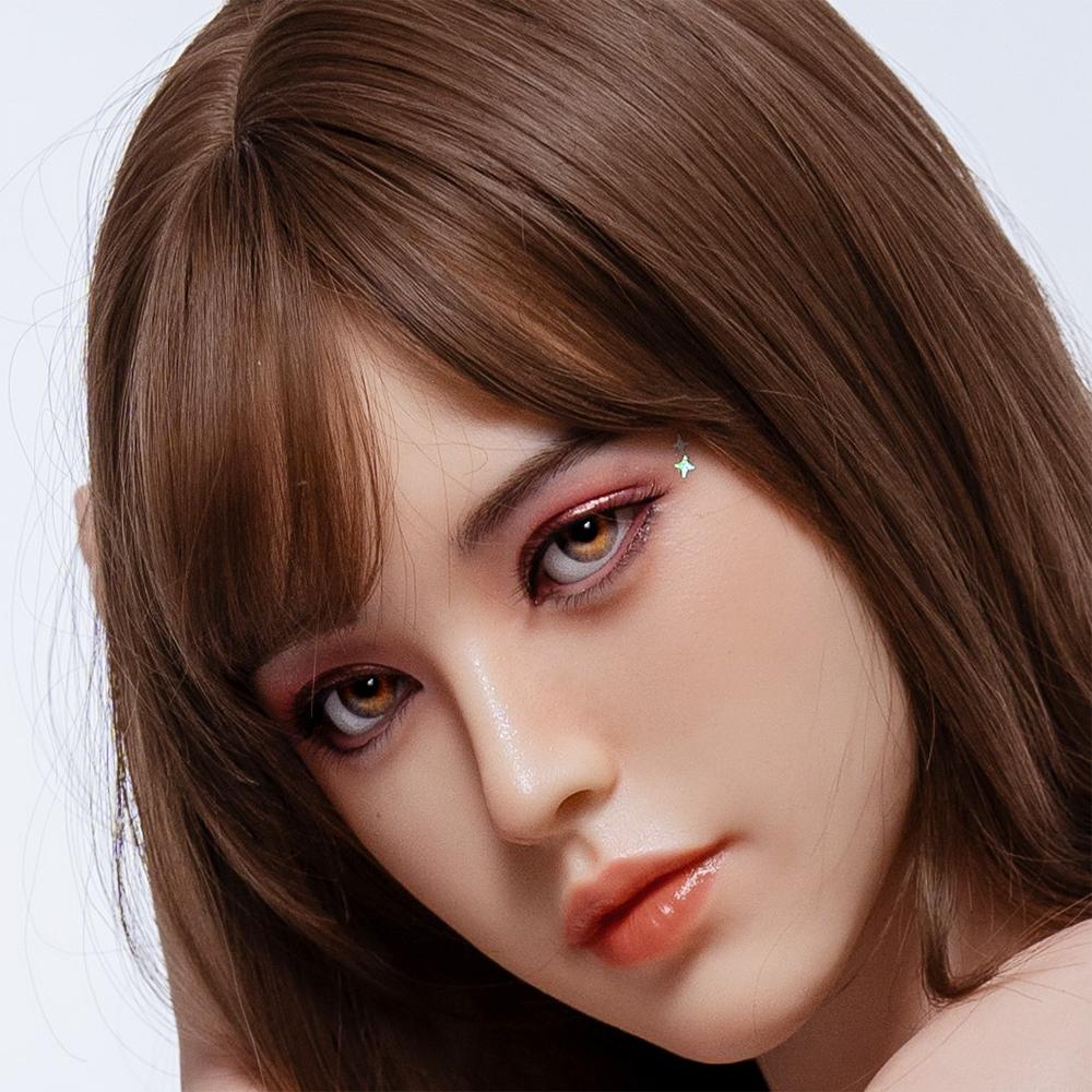 Head with Realistic Oral Function 100% Silicone Compatible with 130-180cm Sex Dolls M16 Thread Interface Wig & Implant Hair Options 3kg