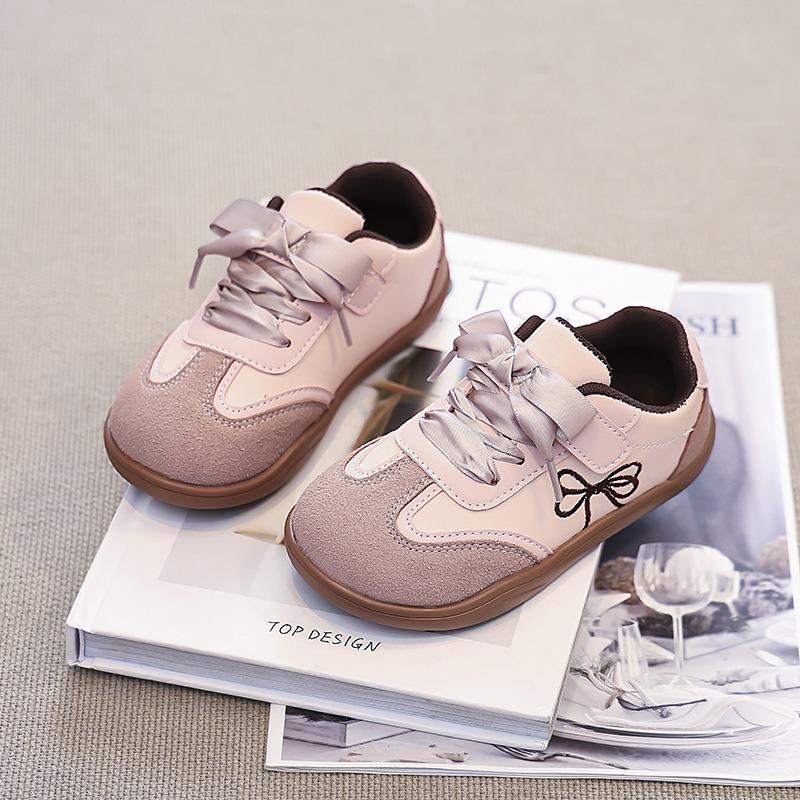 Children's Sneakers 2024 New  Embroidery Flats Girls Fashion Silk Satin Lace-up Casual Sport Shoes Student Kids Board Shoes