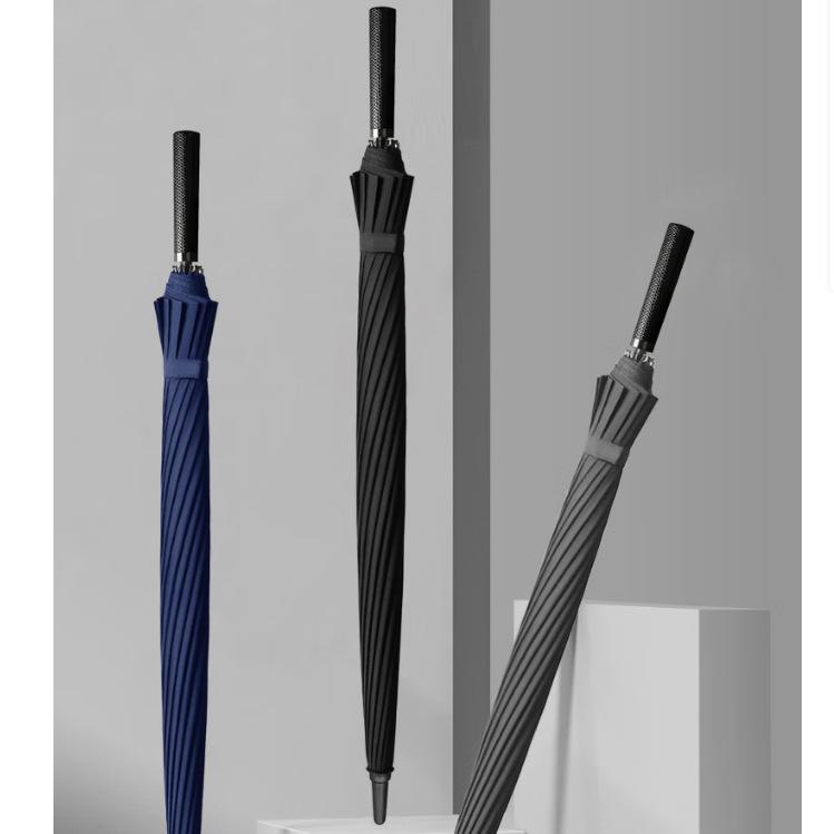 In-Stock Dual-Use Golf Umbrella: 16 Ribs, Leather Handle, Sun/Rain Protection, Automatic, for Two People, Great Gift and Promotional Item