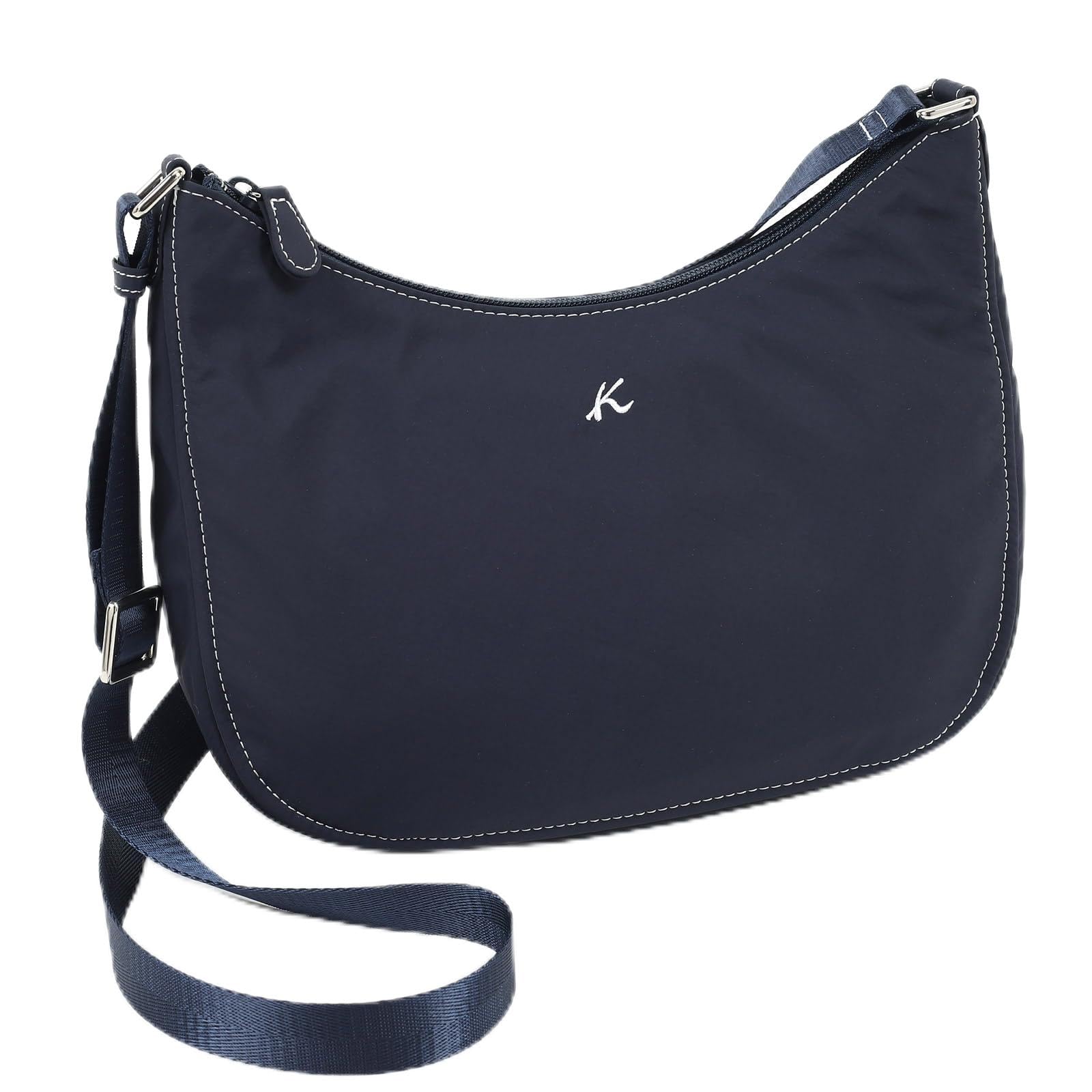 

нейлоновая сумка через плечо Limited Темная строчка 10901 [Kitamura] Водоотталкивающая D-0469 Женская [цвет WEB] синяя/белая [Темно-синий]