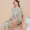 Classical national style new Chinese pajamas women's spring, summer and autumn new cotton silk disc buckle sweet loungewear hanfu two-piece set