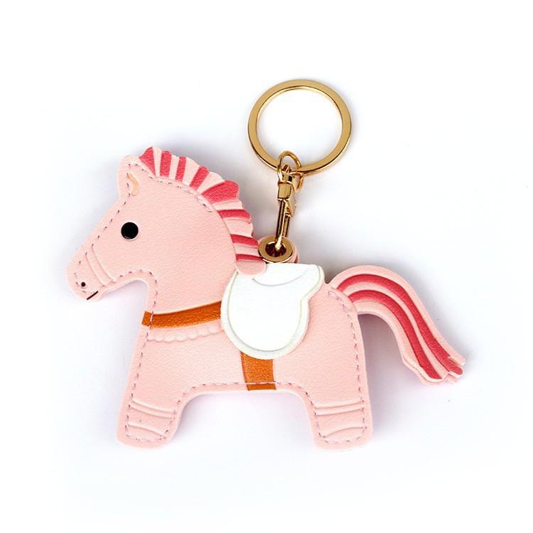 

Pony Leather Keychain: Luxury Charm, AirTag Case & Access Card Holder