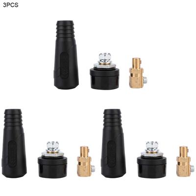 3Set Copper Euro Style Welding Cable Quick Connector 200400A Welding Wire Connector(1025)