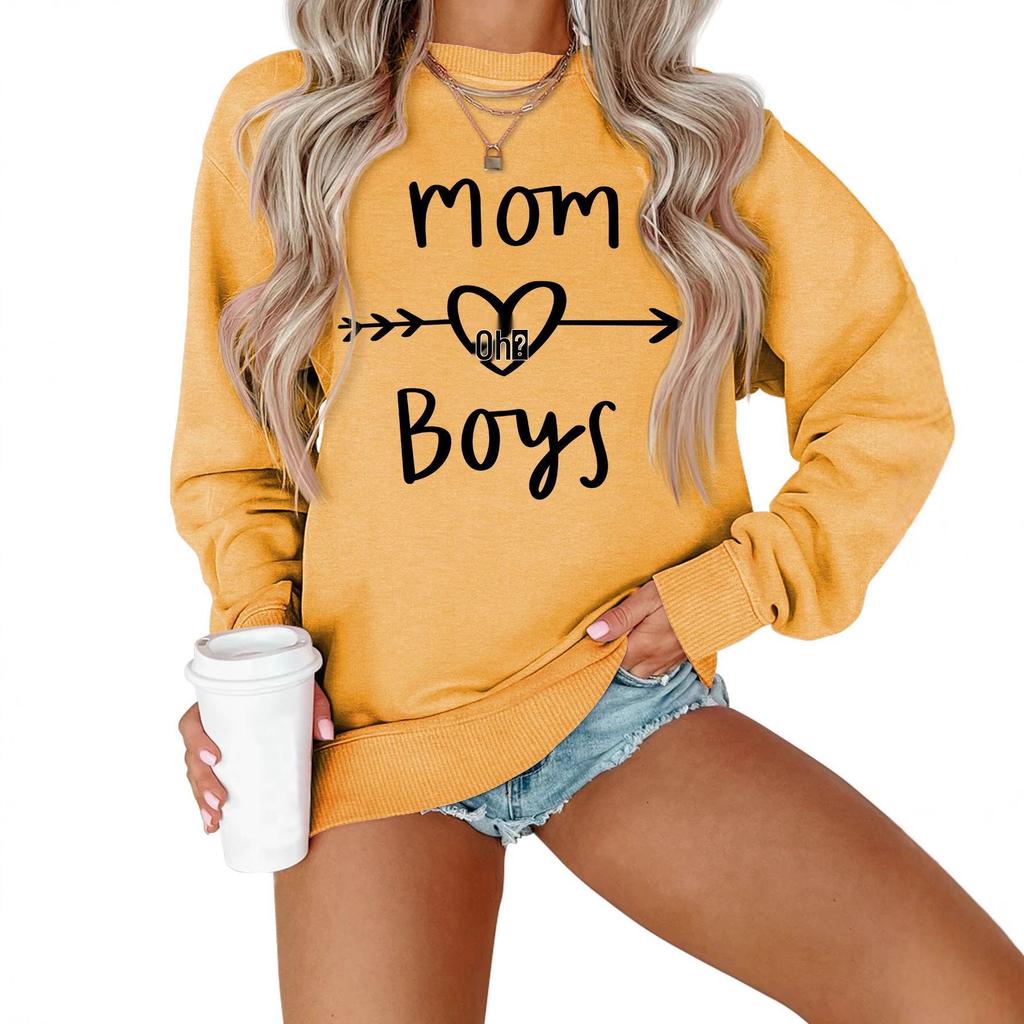 MOM OF Boys Women's Long Sleeve Graphic Sweatshirt