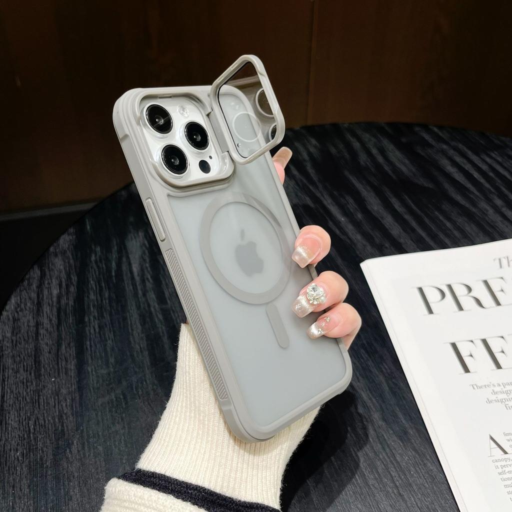 Luxury Bracket Stand Magnetic Phone Case for iPhone 16 15 14 Plus 13 12 11 16 Pro Max With Lens Protection Cover for Magsafe
