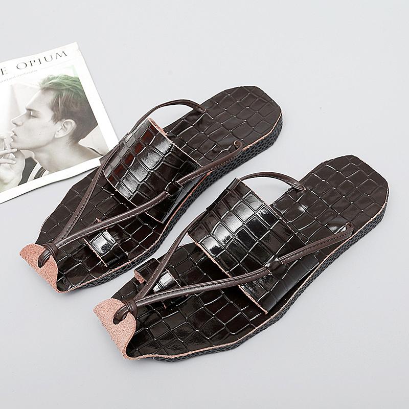 Fashion Summer New Men Gladiators Crocodile Pattern Genuine Leather Casual Shoes Breathable Beach Sandals Outdoor Slippers