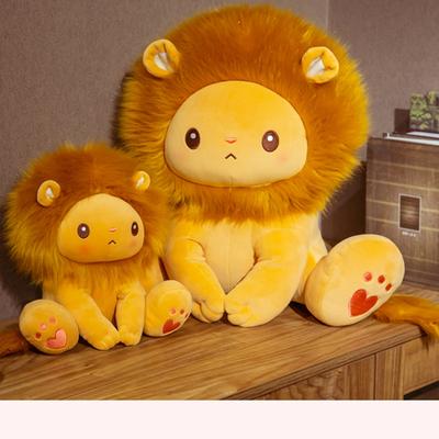 25/40cm Adorable Sitting Lion Plush Toy Cartoon Stuffed Animal Doll Gentle Pillow Birth Date Xmas Present Great for Daily Use