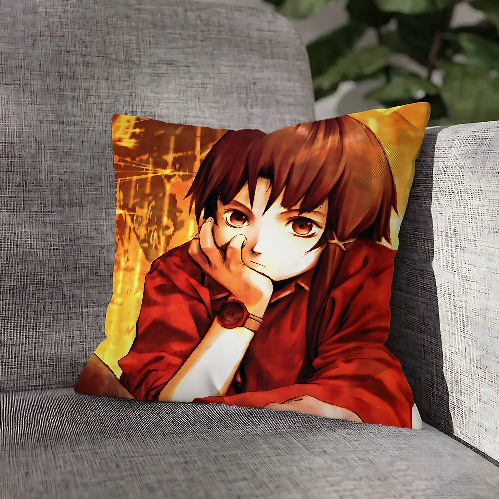 Lain Iwakura S-Serial Experiments Pillow Case For Sofa Decor Car Office Room Printing Cushion Cover Decorations and Protector