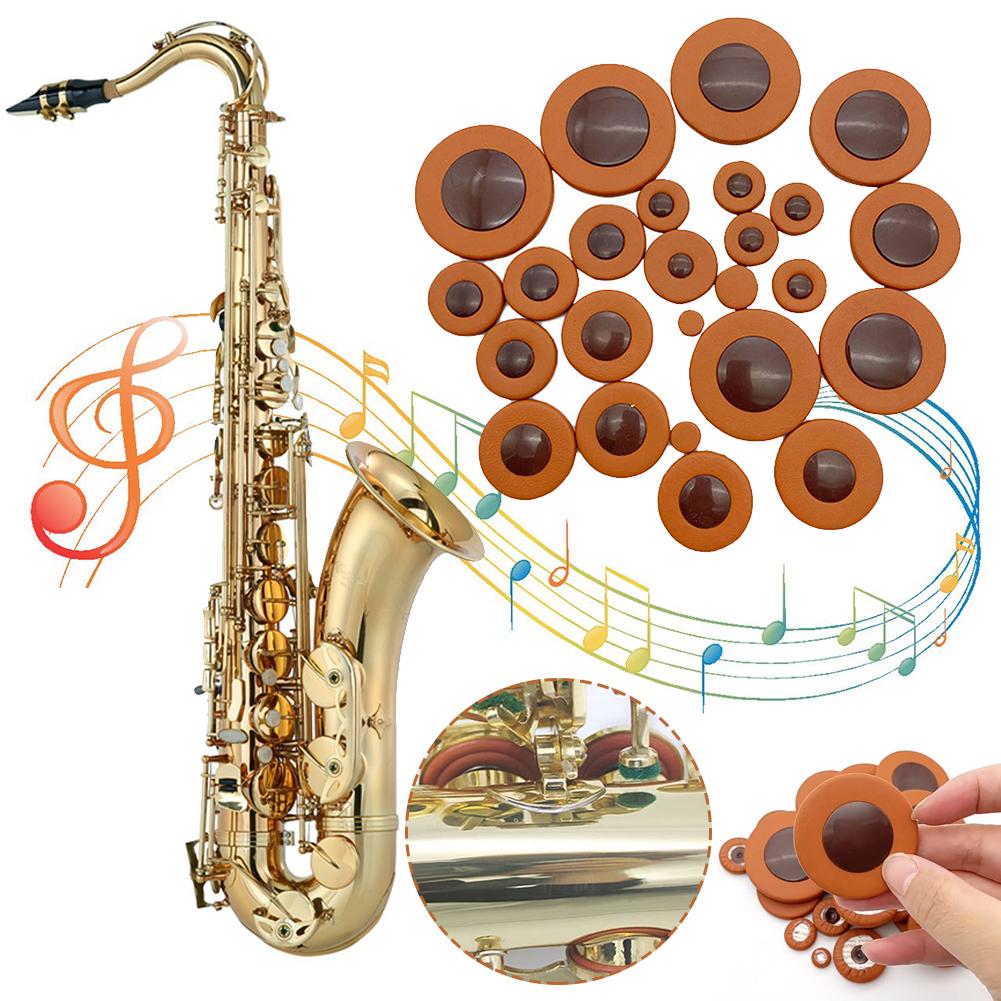 Sax Pads Multi Size Sax Repair Pads Professional Leather Saxophone Cushions Sax Leather Pads for Sax Enthusiasts Players China Mainland