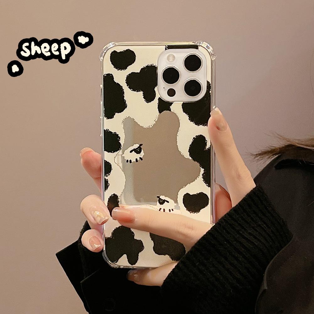 Mirror Sheep Cute Shockproof Protective Phone Case For Iphone14 11 12 Pro Max 13 Promax Mini 7 8 Plus X Xr Xsmax Cartoon Conque