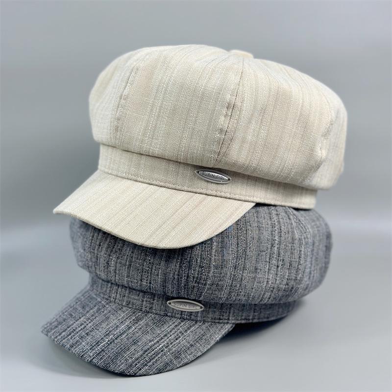New Octagonal Beret Women's Spring Korean Versatile Face Small Spring and Autumn Elegant Temperament Duck Tongue Painter Hat