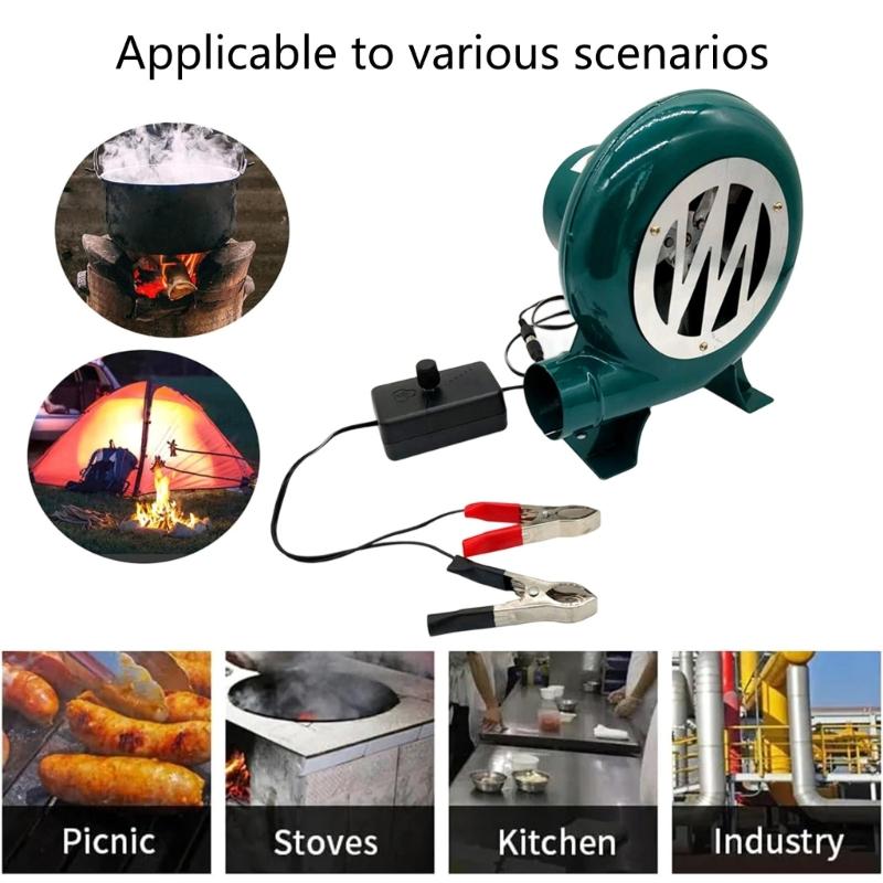 Efficient 12V Adjustable Outdoor Blower Fan Portable Barbecue Grill Aid Grill Fire Accelerators With Overload Protection