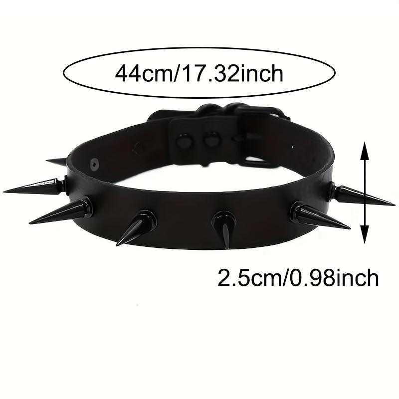 Verstellbare Nieten-Choker-Halskette aus Kunstleder mit metallisch schimmernden Nieten, Perfekt für Halloween, Valentinstag Paare black