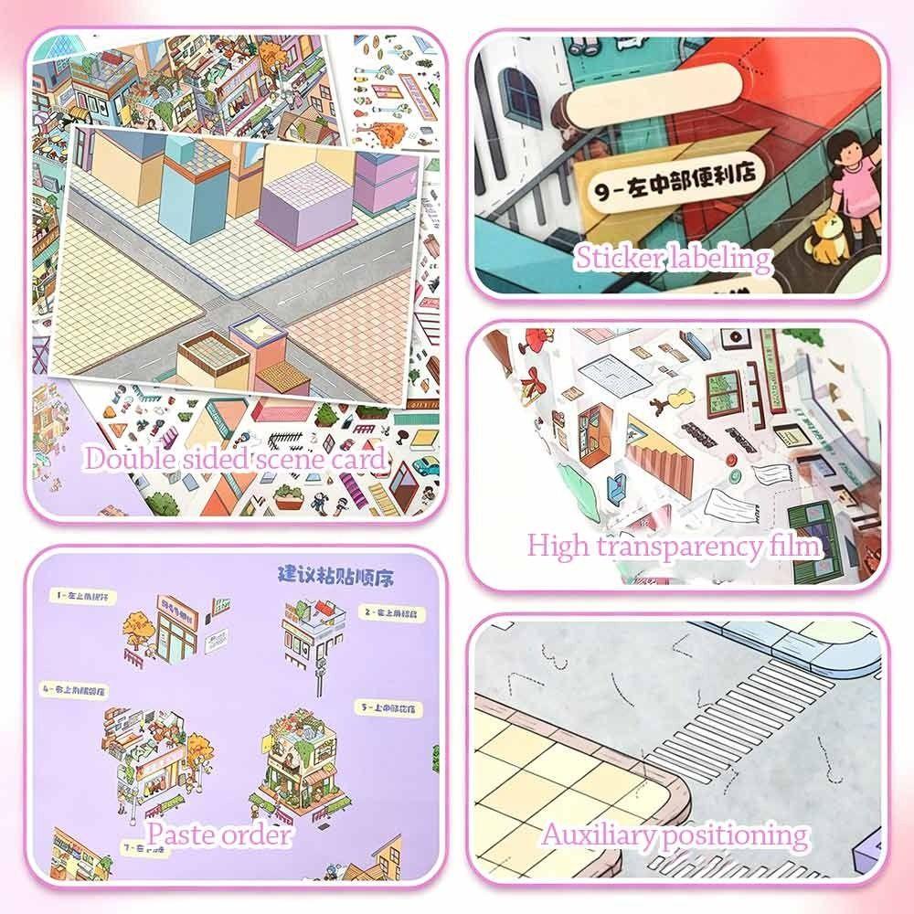 Special Economic Zone 3D City Sticker Kawaii Design DIY Pocket Scene  Festival Decoration