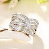 Classic Copper Alloy Zircon Ring Ladies Jewelry Wedding Promise Party Gift