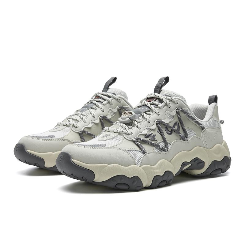 FILA FLUID 6 Cushioning Abrasion Resistant Coverage Lightweight Low top Chunky Sneakers Men's Gray F12M612137FSW