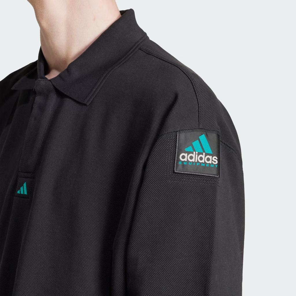 Adidas Logo Short Sleeve Polo Shirt Men Tops Black JC8231