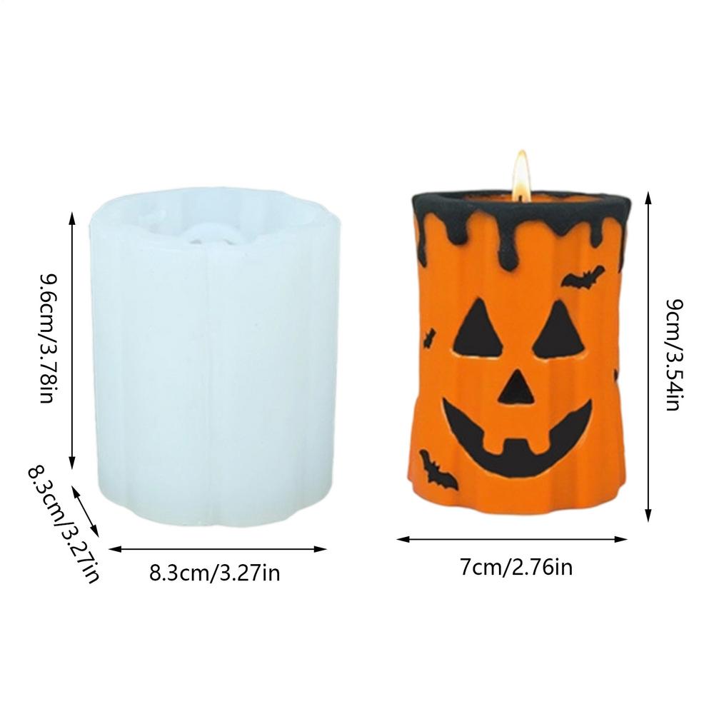 Ghost Face Pumpkin Candle Mold Pumpkin Candle Mold Reusable Silicone Tool Crafting Decoration Moulds for Beginners Adults Boys