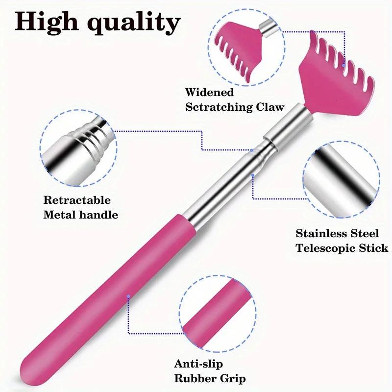 4-Pack Retractable Metal Back Scratcher Instant Itch Relief Extendable & Portable Telescoping Scratching Tool for Men Women